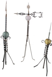 Unmarked: Three 19th C. Lightning Rods