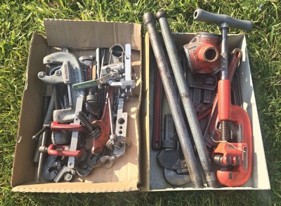 Ridge Tool Company, Elyria, Ohio: Lot Of Asst. Pipe Tools And Wrenches