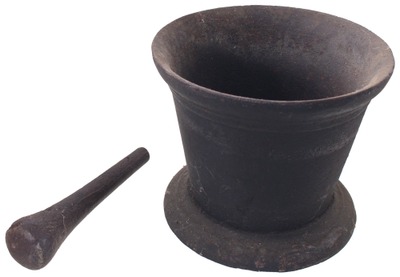 Unmarked: Massive Cast Iron Mortar & Pestle