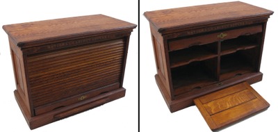 Amberg Letter & File Company, New York, New York: Solid Oak "National Cabinet Letter File"