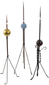 Unmarked: Three 19th C. Lightning Rods