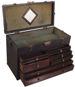 H. Gerstner & Sons, Dayton, Ohio: Early Leather Covere Machinist's Tool Che