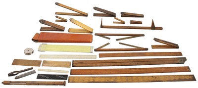Assorted Makers: Lot Of Fixed And Folding Rules