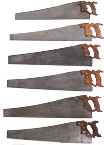 Assorted Makers: Five Hardware Dealer Marked Hand Saws
