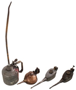 Assorted Makers: Four English Type Oil Cans