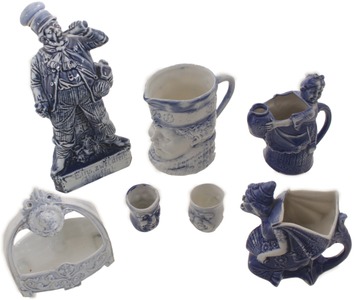 Schafer & Vater, Volkstedt Rudolstadt, Thuringia, Germany: Lot Of 20th Century Ceramic Items