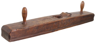 Unmarked: Floral Carved Euro. Jointer Plane
