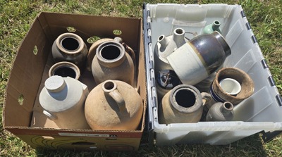 Assorted Makers: Lot Of Early Stoneware Vessels