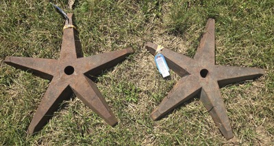 Millers Falls Company, Millers Falls, Massachusetts: Two Early Cast Iron Five-Point Stars