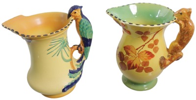 Burgess & Lee, Ltd., Derby, England: Two "Burleigh" Bra Ceramic Pitchers