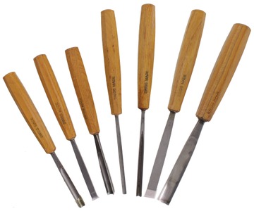 Pfeil Swiss Made, Langenthal, Switzerland: Wkg. Set Of Seven Clean Carving Tools