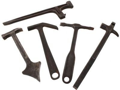 Assorted Makers: Coll. Of Five Unus. Hammer Type Tools