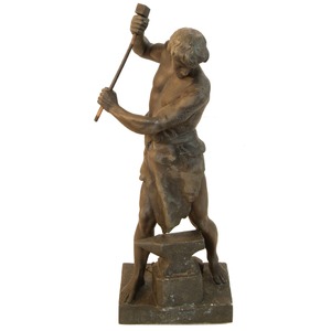 E. Picault, Paris, France: Nineteenth C. Statue Of Workman
