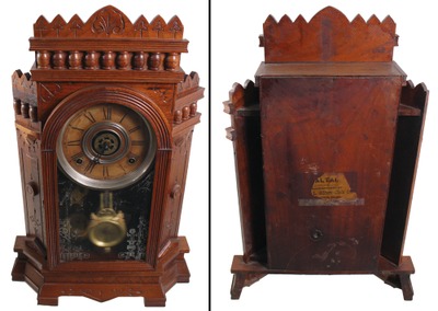 A.C. Gilbert & Company, New Haven, Connecticut: Extra Clean Walnut Shelf Clock