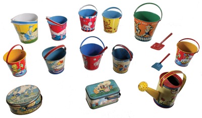 Assorted Makers: Coll. Of Tin Pails & Shoevels