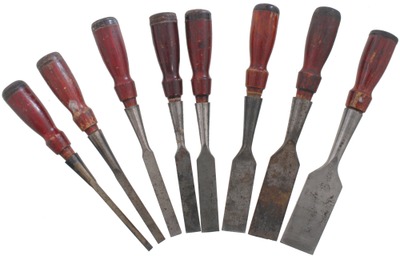 Stanley Rule & Level, No. 750: Set Of Eight Clean Butt Chisels