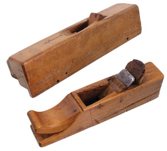 Unmarked: Two Carved & Decorat European Planes