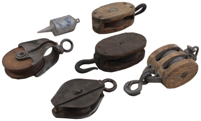 Assorted Makers: Lot Of Five Early Type Pulleys