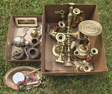 Assorted Makers: Lot Of Asst. Brass Candlesticks