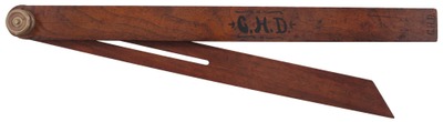 Unmarked: Early Mahogany & Brass "T" Bevel