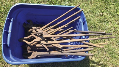 Assorted Makers: Lot Of Early Type Blacksmith Tongs