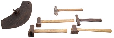 Assorted Makers: Five Clean & Usable Blacksmith's Hammers