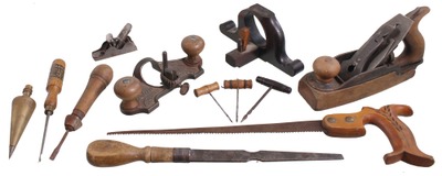 Assorted Makers: Lot Of Early Type Woodworking Tools