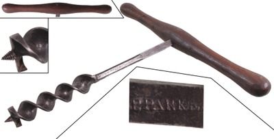 Pliny Parker, Hebron, Connecticut: Early 1 3/4" "T" For Auger Handle
