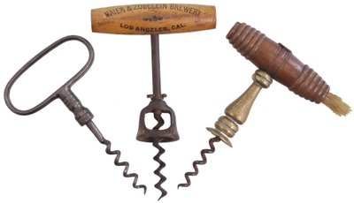 Assorted Makers: Lot Of Three Early Corkscrews