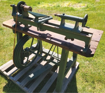 Unmarked: Massive Cast Iron Treadle Lathe