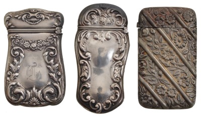 Assorted Makers: Three Emossed 19th C. Match Safes