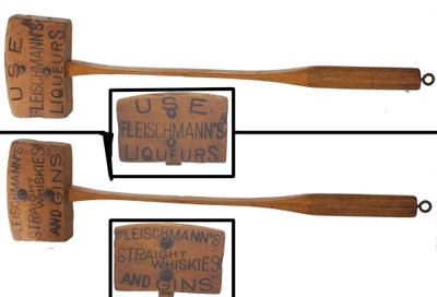 Fleischmann's Distilling Company, Cincinnati, Ohio: Rare Advertising Bung Mallet