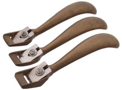 Unmarked: Three Brass Pattern Mkrs. Hdld. Shaves