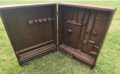 Unmarked: Early Wall Mount Walnut Tool Chest