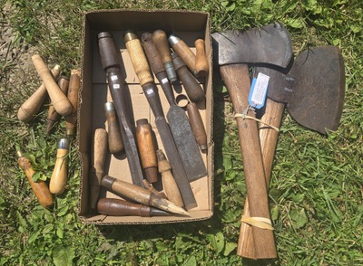 Assorted Makers: Lot Of Timber Framin Edge Tools