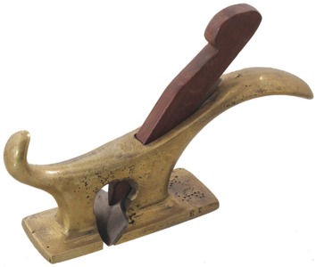 Unmarked: Solid Brass Coach Mkrs. "T" Rabbet Plane