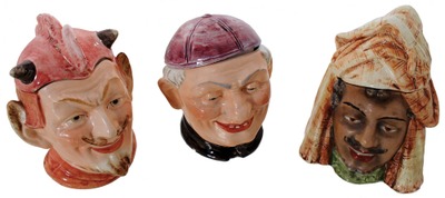 Unmarked: Three Majolica Figural Humidors