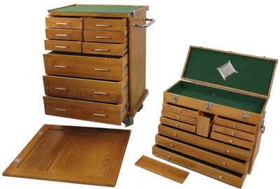 Unmarked: Massive Two-Tier Oak Tool Chest