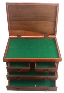Unmarked: Fancy Cherry & Fir Wood Tool Chest