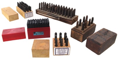 Assorted Makers: Lot Of Letter & Number Stamp Sets