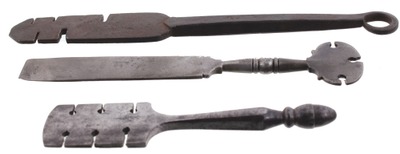 Unmarked: Three 18th C. Form Saw "Wrests"