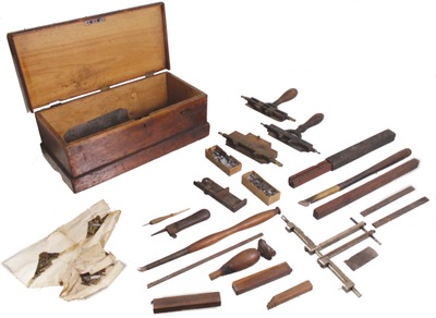Assorted Makers: Wkg. Set Of Printers Tools