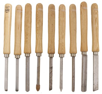 Great Neck Saw Manufacturers, Mineola, New York: Unused Set Of Eight Turning ChiselsGouges