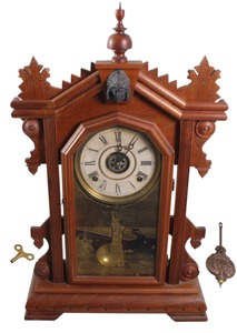 Elias Ingraham & Company, Bristol, Connecticut: Early Walnut Shelf Clock