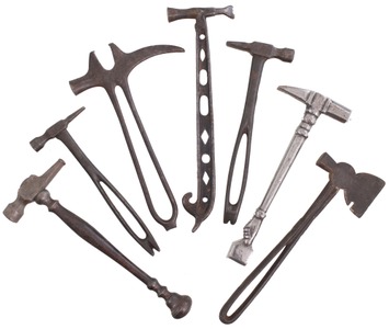 Assorted Makers: Seven Cast & Forged Iron Hammers