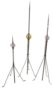 Unmarked: Three 19th C. Lightning Rods
