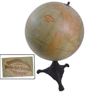 Rand Mc Nally & Company, Chicago, Illinois: Early 12" Diameter Terrestial Globe