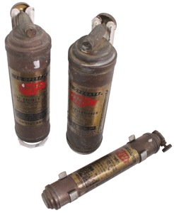 Merlite Industries, New York, New York: Three "Presto" Brand Brass Fire Extinguis