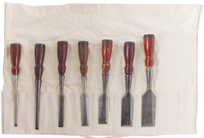 Stanley Rule & Level, No. 750: Wkg. Set Of Seven Butt Chisels