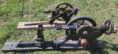 Assorted Makers: Two Cast Iron Post Drill Presses